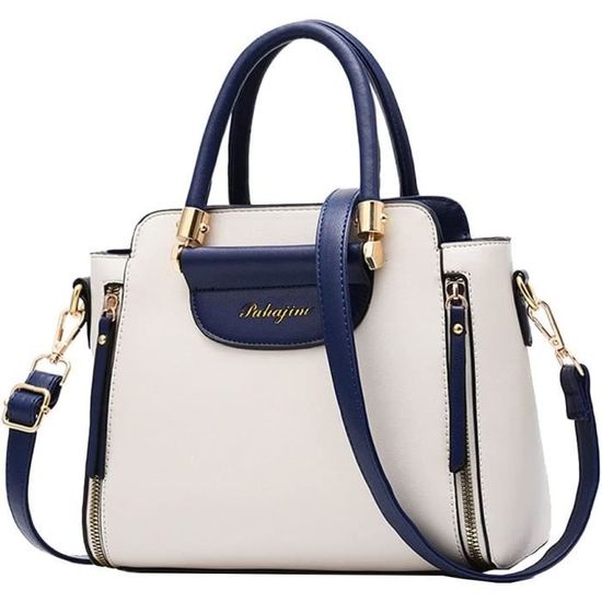 Sac à Main Femme Grande Capacité Porté Main Ou Bandoulière - Fourre-tout En Cuir PU Imperméable - Idéal Shopping Travail Voyages