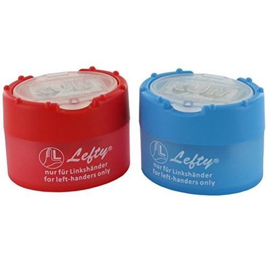 Taille-Crayon Double Gaucher KUM M2 Lefty – 2 Ouvertures 8 Et 11 Mm – Boîtier Rose – Précision Magnésium