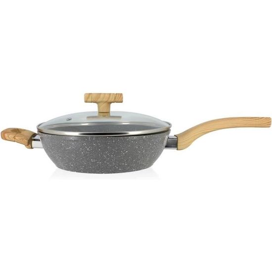 Poêle Inox 24 Cm Trinox Triple Couche - Compatible Induction, Tous Feux, Qualité Professionnelle, Poignée Rivetée Et Lave-vaisselle