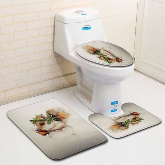 2020 nouveau 3Pcs Tapis de Bains-Toilettes Housse de Toilette et Tapis Rectangulaire WC Siège de toilette Tapis #abstraite 43