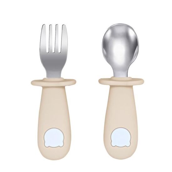 FlyWave Cuillère Bébé Silicone Ensemble Apprentissage Sevrage Auto-Alimentation Sans BPA