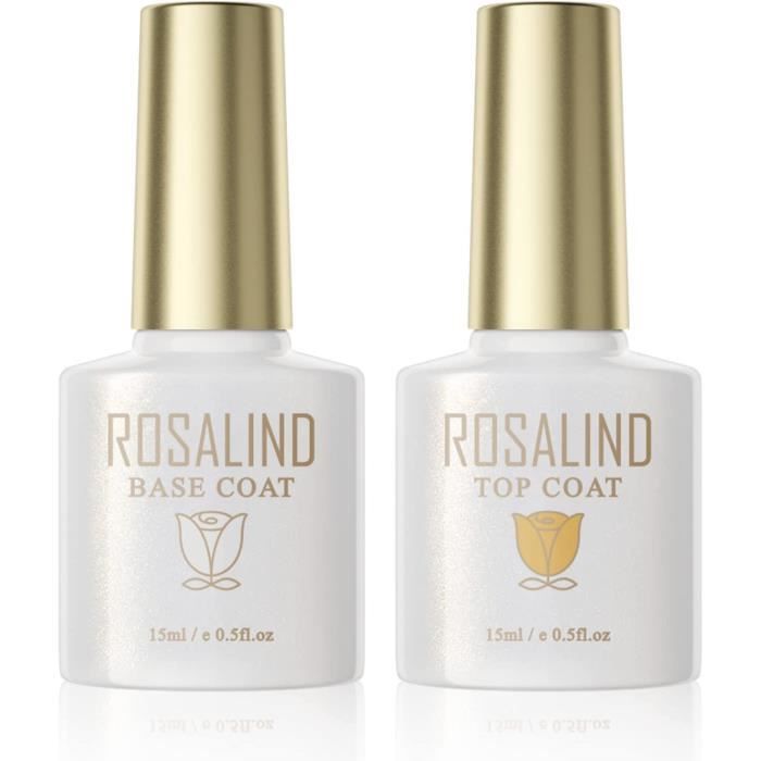 Base et Top Coat Vernis Semi Permanent, UV LED Soak Off Vernis à Ongles
