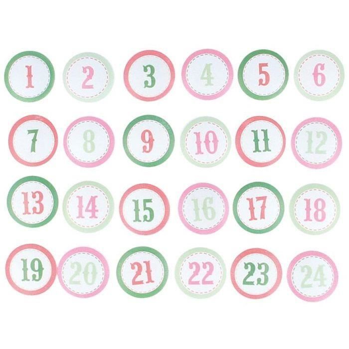 24 chiffres en bois pour calendrier de l'Avent - Home Sweet Home