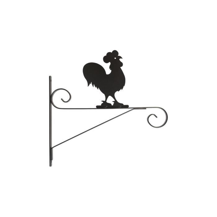 ARTEVASI Patère en Fer plat Coq - 35 cm - Gris anthracite métallisé