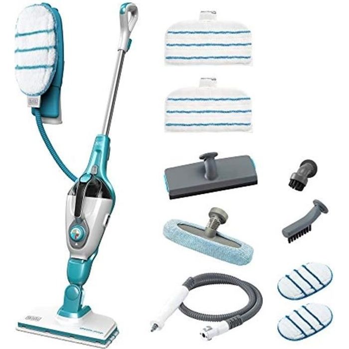 BLACK & DECKER FSMH1351SM-QS Balai Vapeur avec Nettoyeur à Main Gant SteaMitt Filaire - 1300W - Réservoir : 500 ml - Temps de Chauff