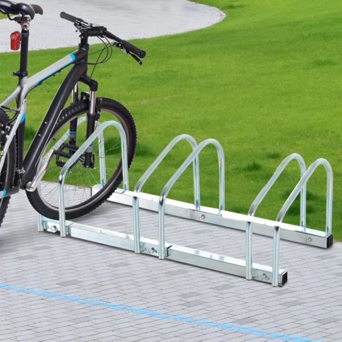 DIANWAA Râtelier pour 3 vélos acier galvanisé argent