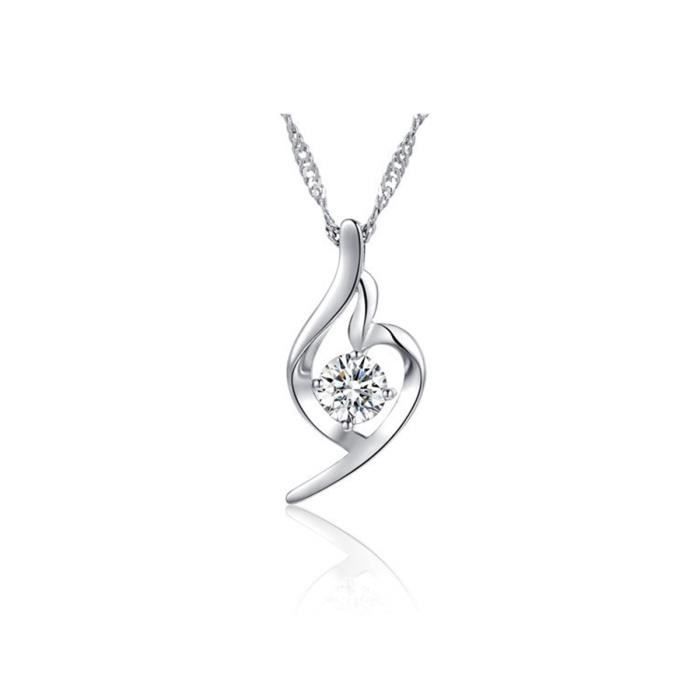 SANSI Collier Femme Ange Délicat - Pendentif en Pierre de Jacinthe - Charms Bijoux Accessoires