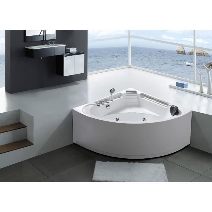 BAIGNOIRE BALNEO BAIN BALNEO TOURBILLON MASSANTE 135 x 135 cm SPA BLANC Daisy