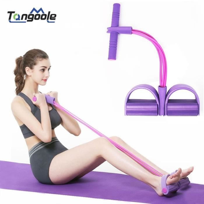 Nouvelle pédale exercice tirer cordes exercice rameur ventre résistance bande maison gymnas - Modèle: Jaune 2 tubes - HSJSTLDA04966