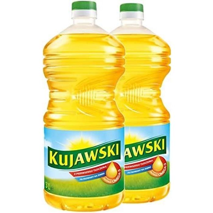 Huile de colza Kujawski 3L x 2 de qualité supérieure n° 1 en Pologne, 6L
