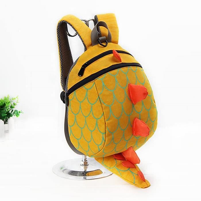 Harnais de Sécurité pour Enfants Sacs à Dos pour Fille Garçons pour Bébés Pack Anti-perdus Sacs pour Dinosaures, Jaune
