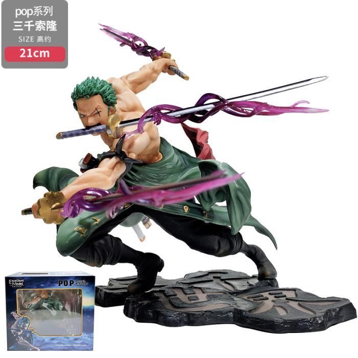 18 CM Anime une pièce trois mille monde effet PVC figurine d'action Roronoa Zoro Figurine à collectionner modèle jouets cadeau de no