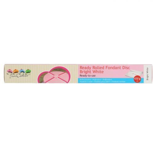 Rouleau de pâte à sucre blanche prêt à dérouler pour recouvrir vos gâteaux et pâtisserie de 36 cm de diamètre.