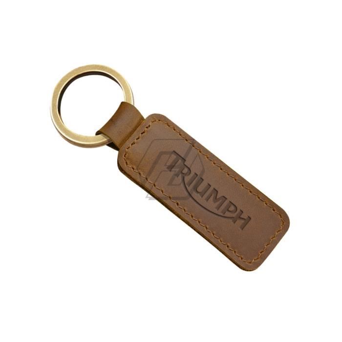 Protege Cadre,Porte clés pour moto Triumph Tiger 800 1200 STREET TRIPLE 675 765R, en cuir de vache - Type Marron