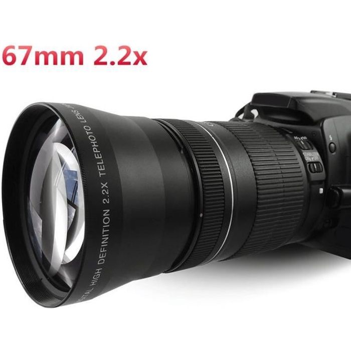 Objectif,Téléobjectif universel, 67mm, 2,2x, pour Nikon, Canon, Sony, D7100, D5000, D3200, D3100, D3000