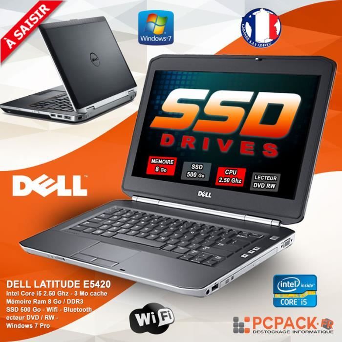 DELL LATITUDE E5420 CORE I5 2520M 8GO 500GO SSD