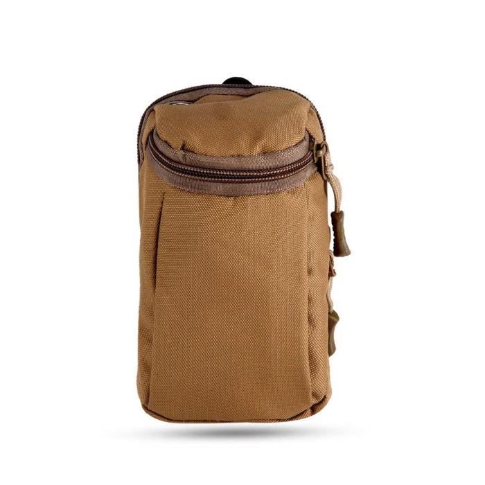 Sac à Ceinture Tactique Militaire Pochette Étui Multifonction Pour Téléphone Clé Sports de Plein Air avec Boucle, Marron