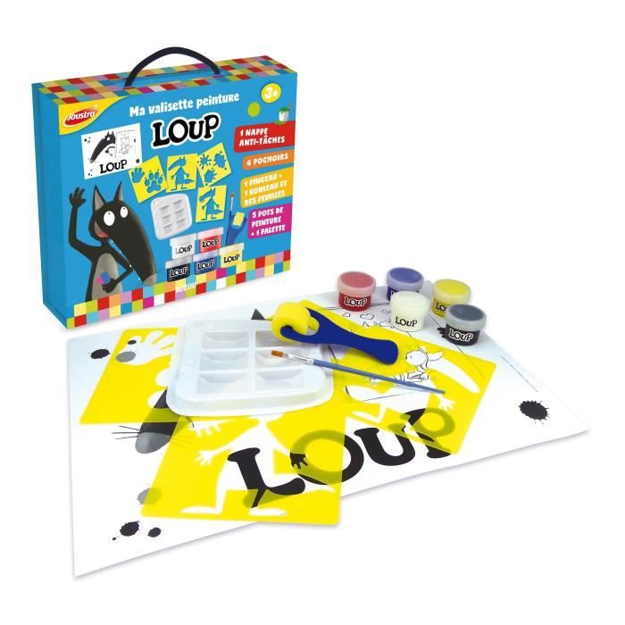 JOUSTRA - Loup Coffret Peinture - Accompagne Loup dans ses changements de couleurs !