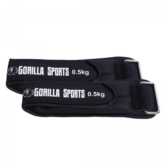 Bandes lestées avec fixation Velcro pour poignets et chevilles - 2 x 0,5 kg