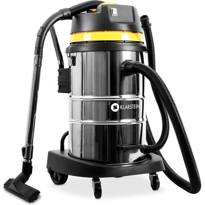 Klarstein IVC-50 - Aspirateur industriel pour eau et poussière tuyau 3m câble d'alimentation 8m + accessoires (50L, 2000W, filtre)