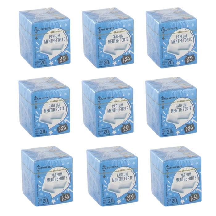 [Lot de 9] Dragées parfum menthe forte - 80g par paquet