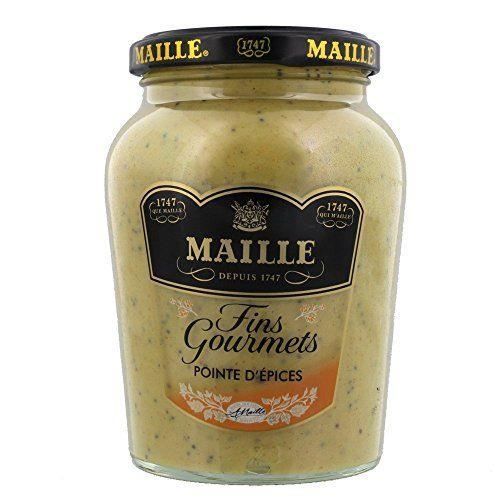 MAILLE Spécialité Moutarde Fins Gourmets Pointe d`Epices 340 g - Lot de 4