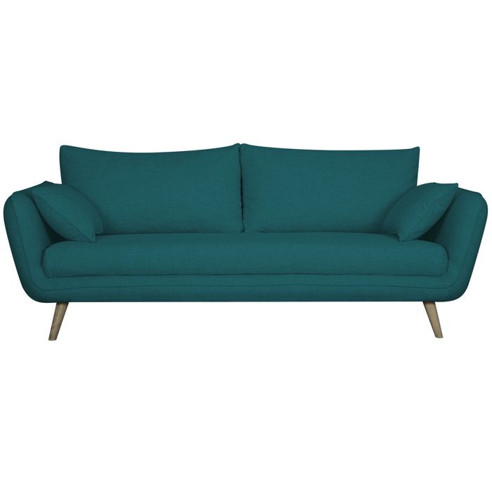 Canapé droit 3 places Bleu Design Confort