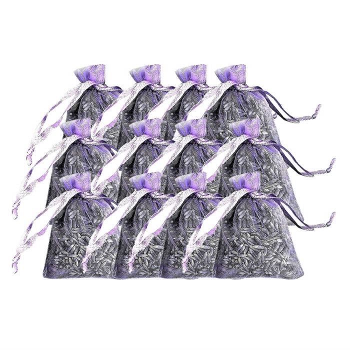 12 s de lavande séchée dans de petits s en organza lilas - Mariage de fleurs réelles