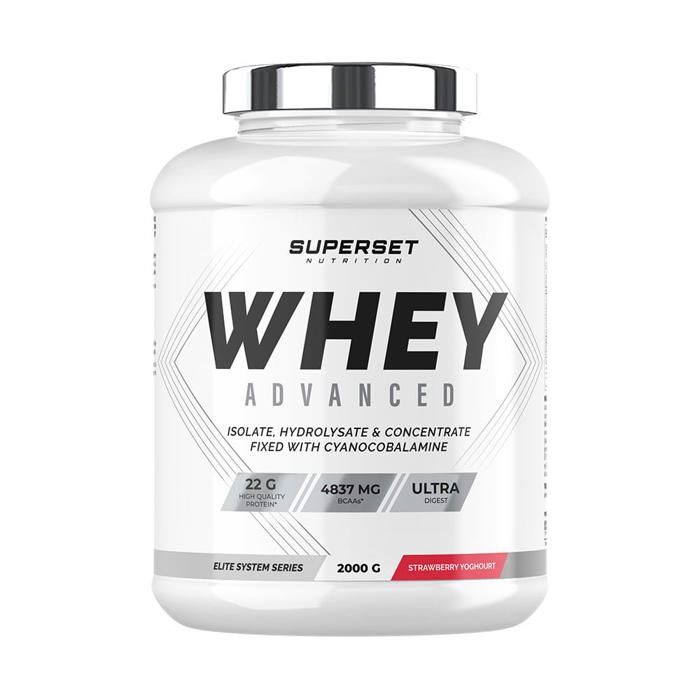 100% WHEY PROTEINE ADVANCED (2kg) | Whey protéine | Fraise Yogourt | Superset Nutrition
