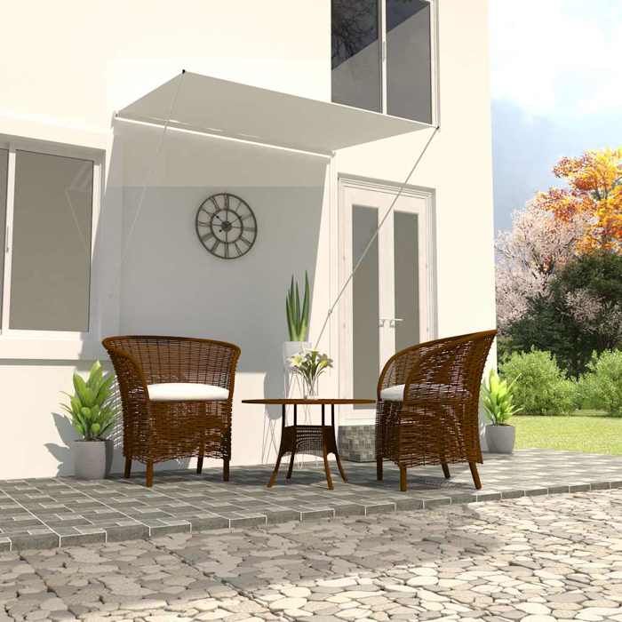 VidaXL Auvent rétractable 150x150 cm Crème
