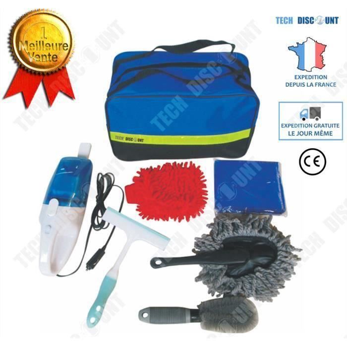 CW13167-TD kit nettoyage voiture interieur complet exterieur professionnel carrosserie sans eau brosse lingette siege lavage ensem