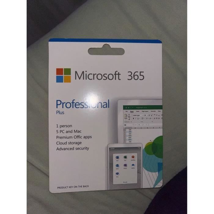 Pack Microsoft Office 365. Licence perpétuelle valide pour 5 postes Windows Mac et Android.
