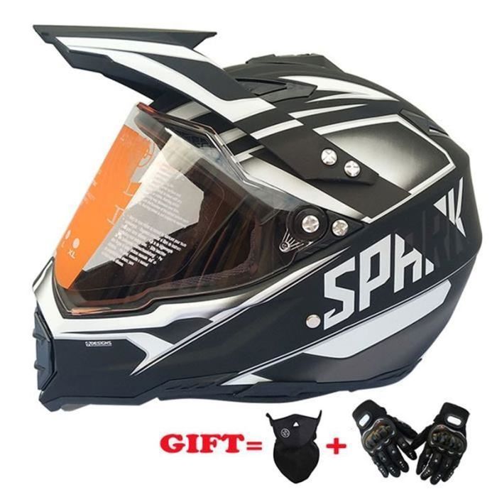 LVSENET Casque Moto Cross Homme Femme DOT Certifié Casque Intégral DH