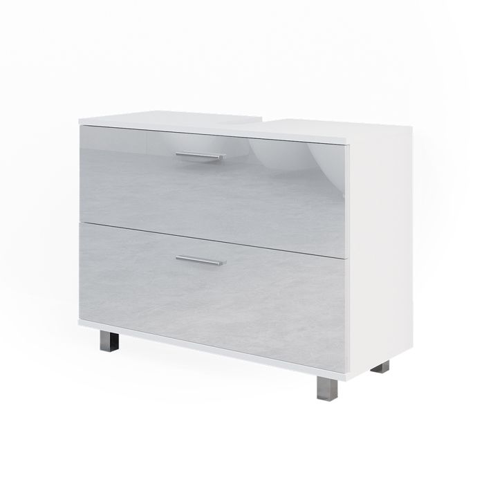 meuble de rangement de salle de bain Ilias, Chêne/Anthracite, 3