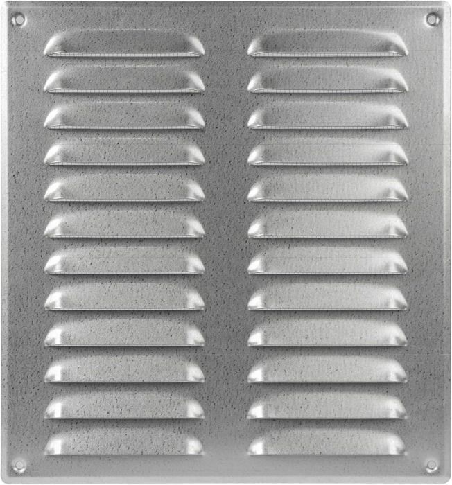 Rejilla De Ventilación Metálica Negra 260x280 Mm – Con Mosquitero, Tapa Plana, Para Mueble O Conducto