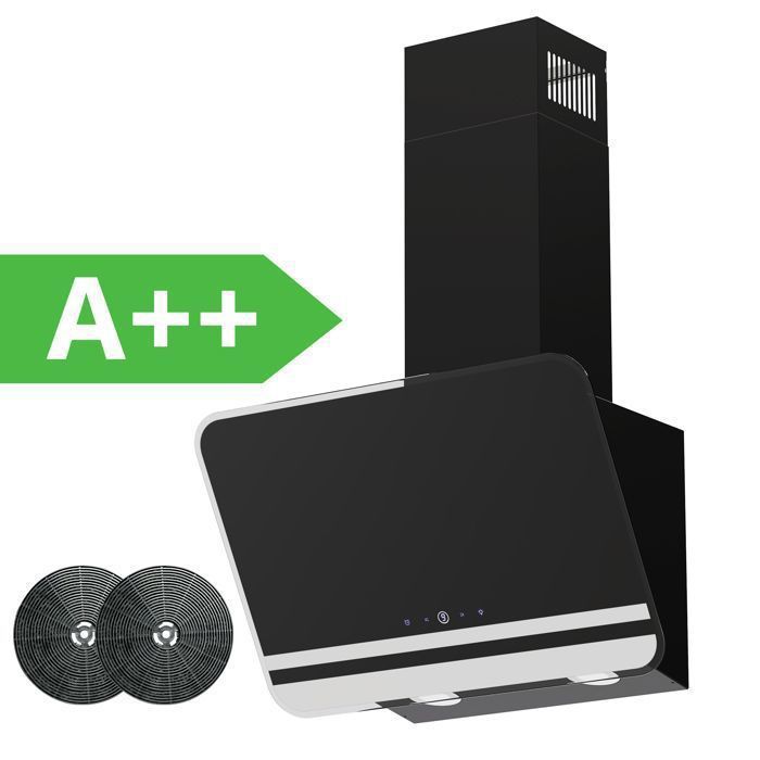 Hotte aspirante FIREGAS 60 cm inclinée fort débit 578 m³/h écran tactile classe énergétique A++