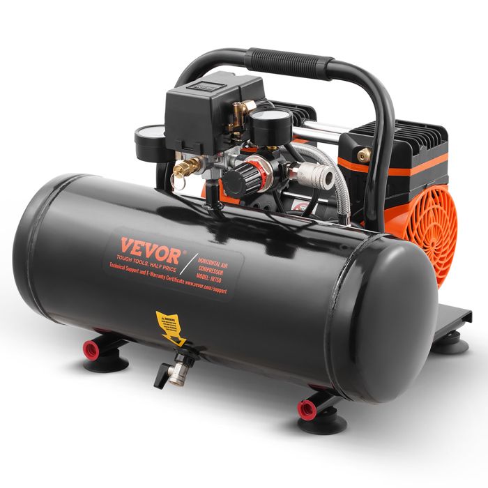 Compresseur dair - VEVOR - JR880-2GAL - 8 L - 860 W - Sans huile (8 bar)