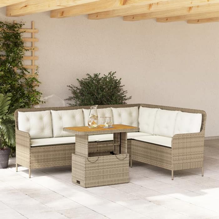 vidaXL Salon de jardin avec coussins 2 pcs résine tressée - vue 2