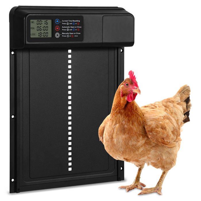 Comparer les prix de Eulenke Porte automatique poulailler avec minuterie, anti-pincement, alliage d’aluminium, IPX4, LED