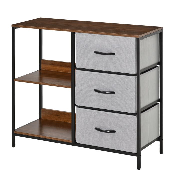 Commode - HOMCOM - 7 tiroirs en tissu chiffonnier moderne cadre acier chambre salon entrée Commode - HOMCOM - 7 tiroirs en tissu chiffonnier moderne cadre acier chambre salon entrée