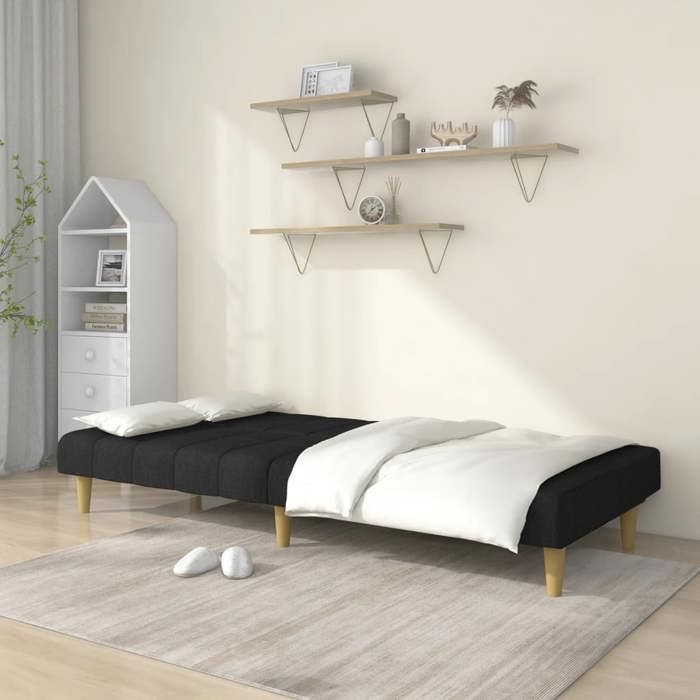 Remise CLIC-CLACCanapé Lit Convertible à 2 places noir tissu JILIMAISON2025 54708289