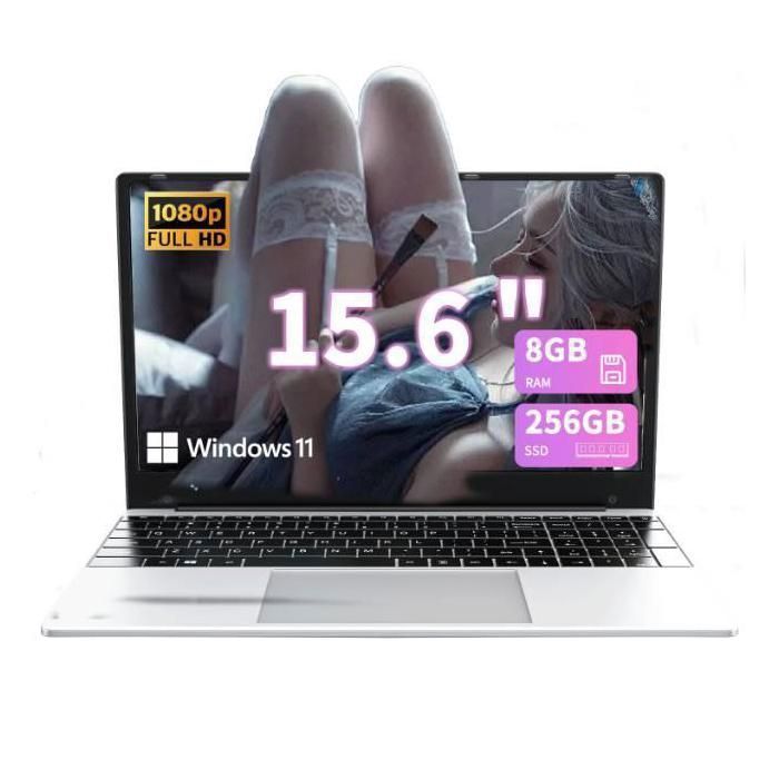 Ordinateur Portable – Windows 11 – Celeron N4000 – 156 – 8Go RAM – 256Go SSD
