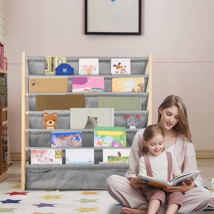 SUPFINE Étagère à Livres à 6 couches 75*30*76cm Bibliothèque pour Enfants Organisateur détagère de Rangement pour Enfants