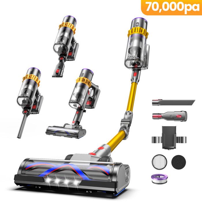 Aspirateur Balai Sans Fil - YOIMOIMO - 650W - 70000 Pa - 70 Min - Charge rapide sur le support - Vidange DUne Seule Main