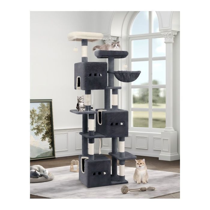 Meilleurs prix pour Arbre à chat de 193cm de largearbre à chat XXLarbre à chat à 7 niveaux2plateformesavec
