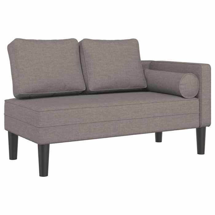 SOLO - TOP Méridienne/Chaise longue - 1 PLACE - Pour salon - avec coussins - taupe tissu LV2074