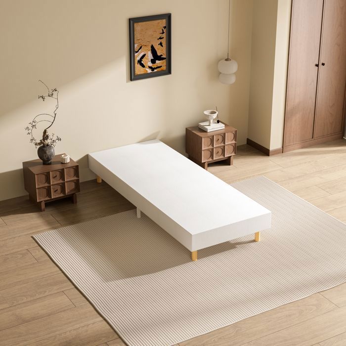 Sommier Tapissier 80x200 CM DEWINNER Sommier Lit Simple 80x200 CM 6 Pieds Surmatelas en Mousse Haute Densité Hauteur Pieds 29 CM