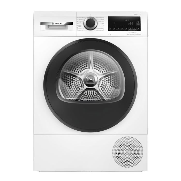 Sèche-linge pompe à chaleur - Bosch - 8 kg - AutoDry - Anti Rides - Blanc - A+++ - 842x598x613 cm - Écran LED
