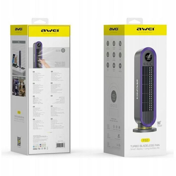 Ventilateur colonne - AWEI - Awei - 3600 mAh - Gris - Batterie rechargeable