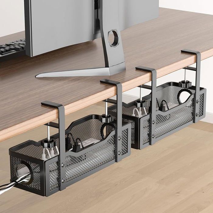 Étagère de Getion de câble ou Le Bureau - an perçage - pour Le Bureau et la Maion - N& 39 endommage Noir-34cm-2p BOITE RANGE CABLES